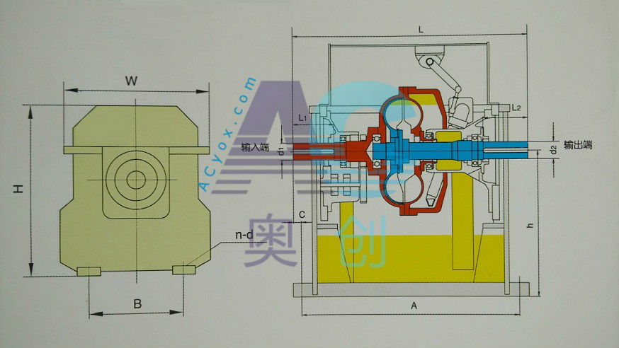 YOTGC,固定箱體式調(diào)速型液力偶合器結(jié)構(gòu)圖